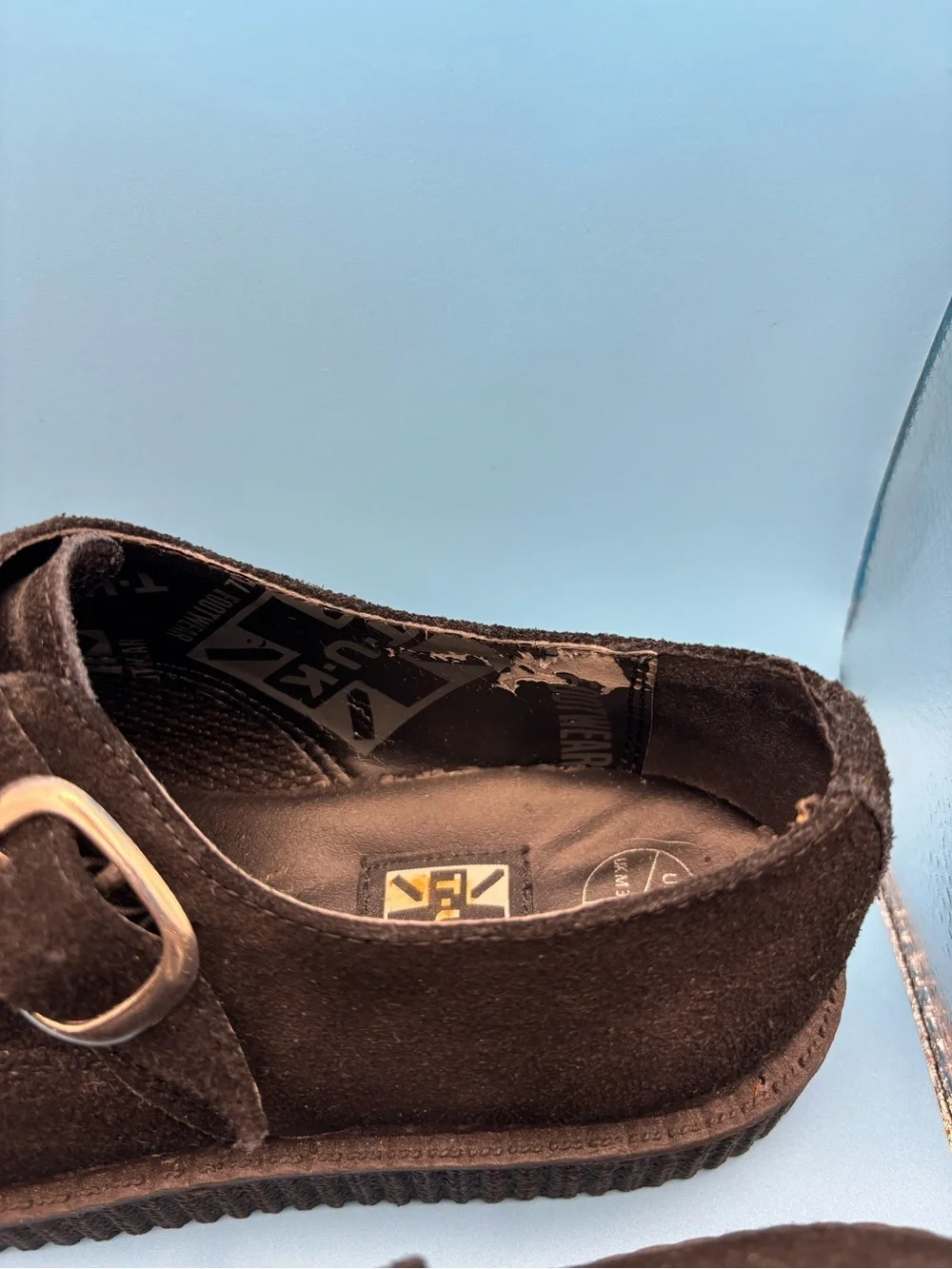 T.U.K  Suede Pointed Black Single Monk Strap Loafers